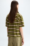 Striped piqué oversize polo shirt