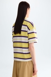 Striped piqué oversize polo shirt