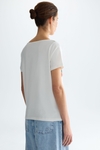 Jersey straight-fit t-shirt with scarf