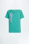 Jersey straight-fit t-shirt with scarf