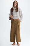 Striped fleece oversize polo-collared sweatshirt