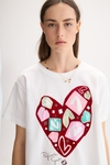 Heart print jersey t-shirt
