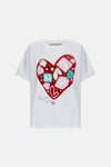 Heart print jersey t-shirt