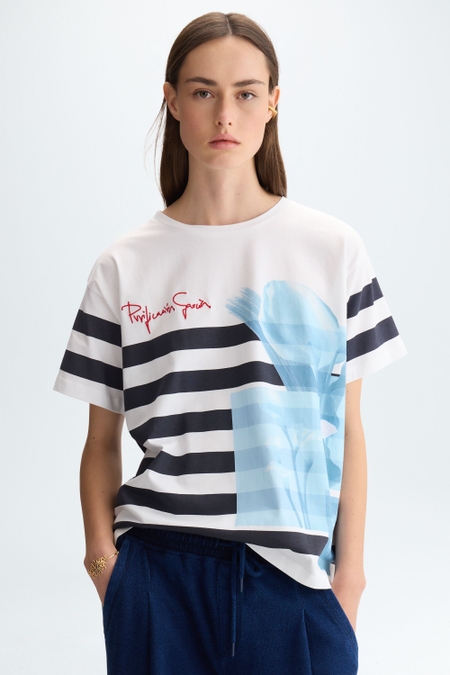 CALA PRINT JERSEY A-LINE T-SHIRT