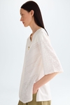 Cotton jersey oversize top with lace