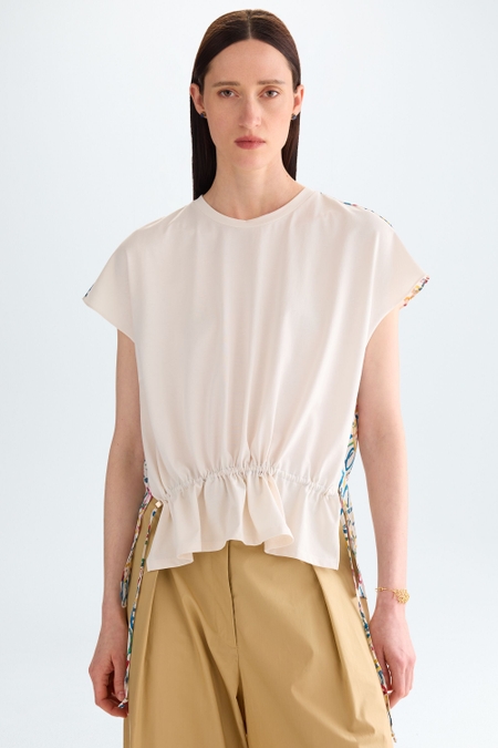 JERSEY UNTYPED PRINT TWILL STRAIGHT-FIT T-SHIRT