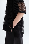 Mesh ribbed oversize t-shirt