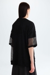 Mesh ribbed oversize t-shirt