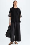 Mesh ribbed oversize t-shirt