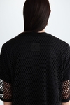Mesh ribbed oversize t-shirt