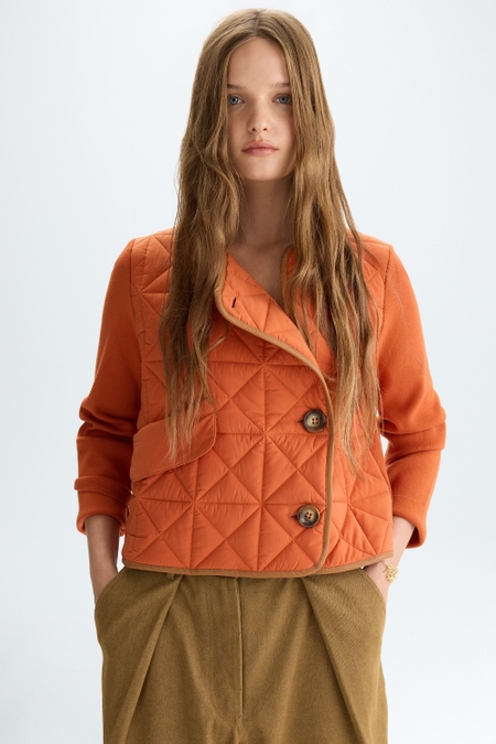 ORIGAMI NYLON STRETCH-KNIT STRAIGHT-FIT JACKET