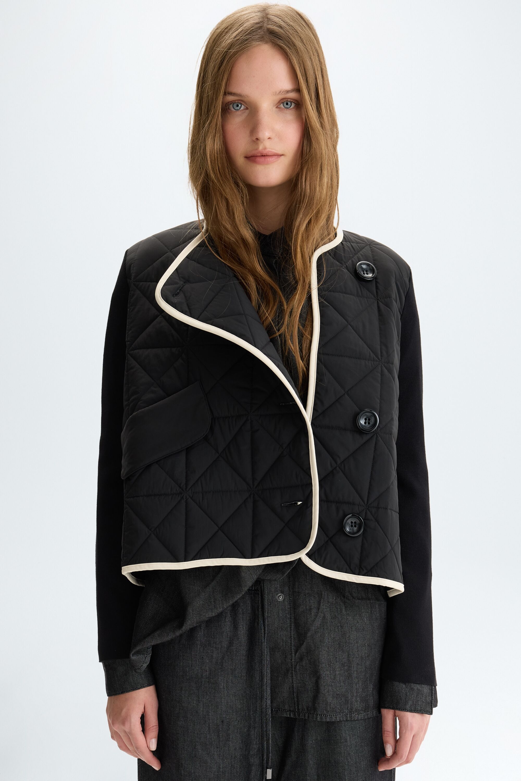 Origami nylon stretch-knit straight-fit jacket