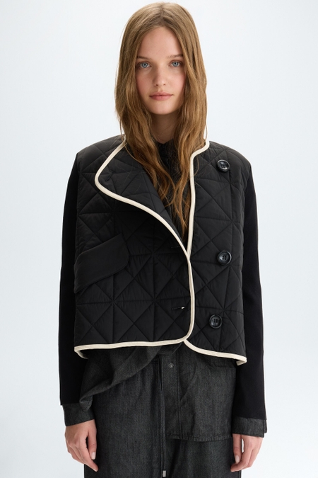 ORIGAMI NYLON STRETCH-KNIT STRAIGHT-FIT JACKET