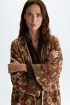 Floral jacquard long jacket