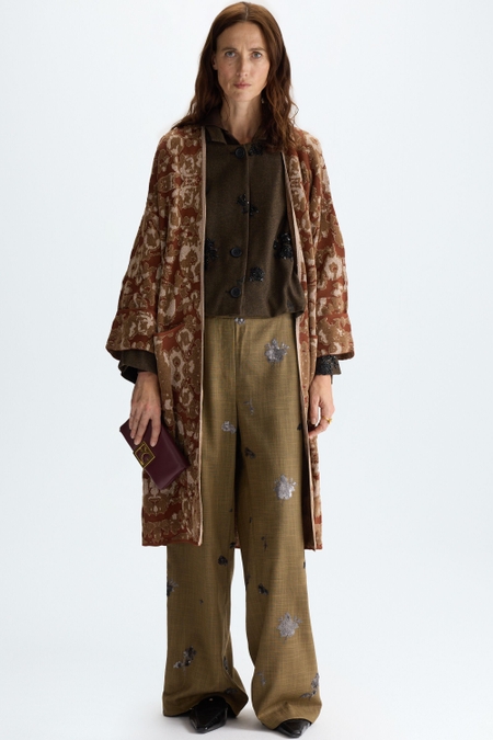 FLORAL JACQUARD LONG JACKET