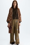 Floral jacquard long jacket