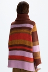 Turtleneck striped mohair oversize sweater