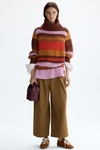 Turtleneck striped mohair oversize sweater