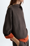 Double-faced stretch-knit straight-fit sweater