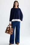Stretch-knit oversize sweater