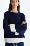 Stretch-knit oversize sweater
