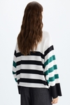 Striped stretch-knit oversize sweater