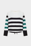 Striped stretch-knit oversize sweater