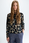 Calas print ramie straight-fit sweater