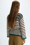 Fancy tape bouclé weave straight-fit jacket