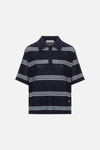 Striped stretch-knit straight-fit polo shirt