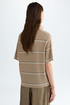 Striped stretch-knit straight-fit polo shirt