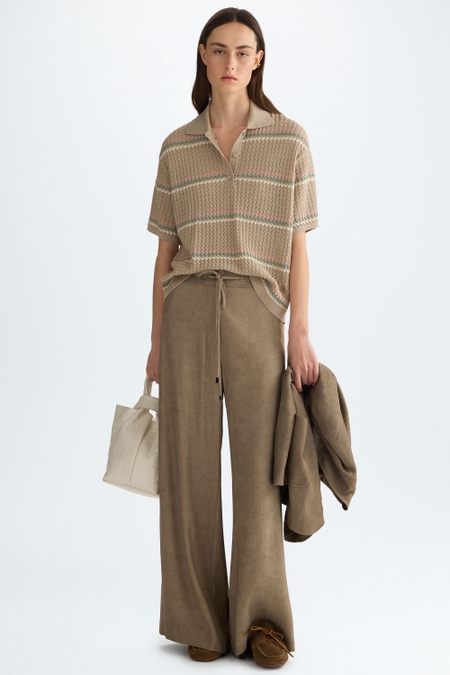 STRIPED STRETCH-KNIT STRAIGHT-FIT POLO SHIRT