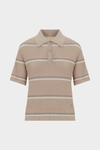 Striped stretch-knit straight-fit polo shirt
