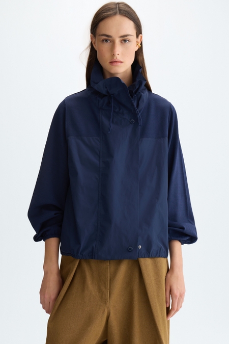 STRETCH-KNIT TECHNICAL A-LINE SHORT JACKET
