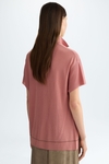 Knit straight-fit long polo shirt