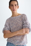 Print irregular yarn straight-fit sweater