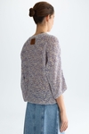 Print irregular yarn straight-fit sweater