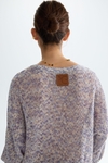 Print irregular yarn straight-fit sweater