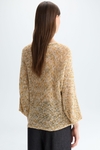 Print irregular yarn straight-fit sweater