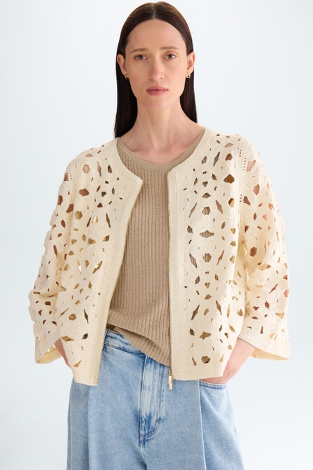 MACRAME STRAIGHT-FIT SHORT JACKET
