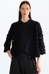 Macrame straight-fit short jacket