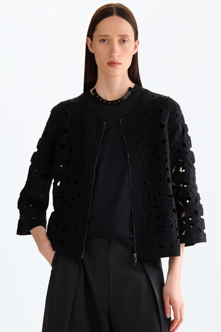 MACRAME STRAIGHT-FIT SHORT JACKET