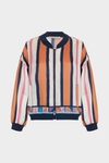 Cinta PG striped print twill bomber jacket