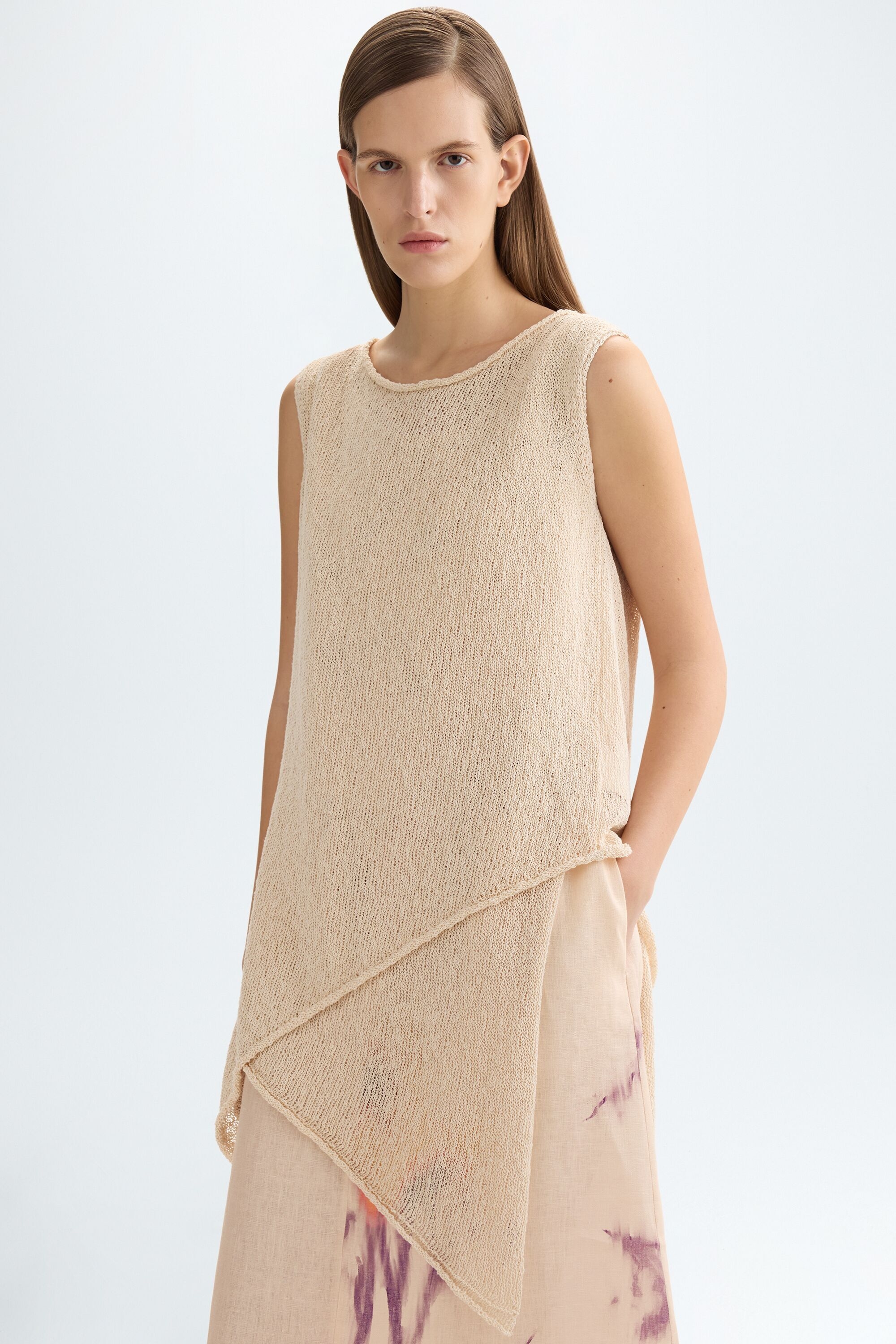 Flamé cotton A-line long top