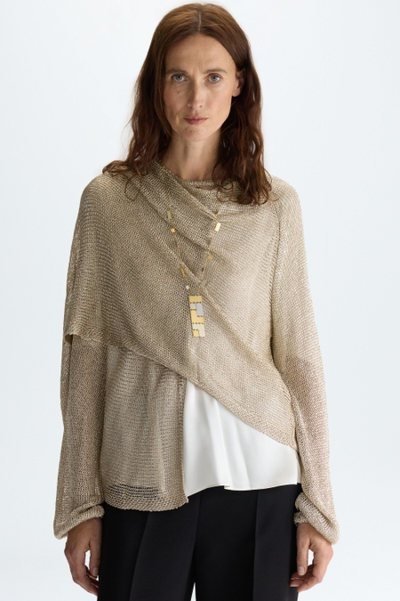 METALLIC MULTI-POSITION WRAP STRAIGHT-FIT JACKET