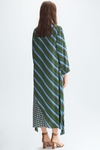 Margacubo striped prints twill A-line dress