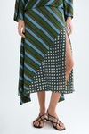 Margacubo striped prints twill A-line dress