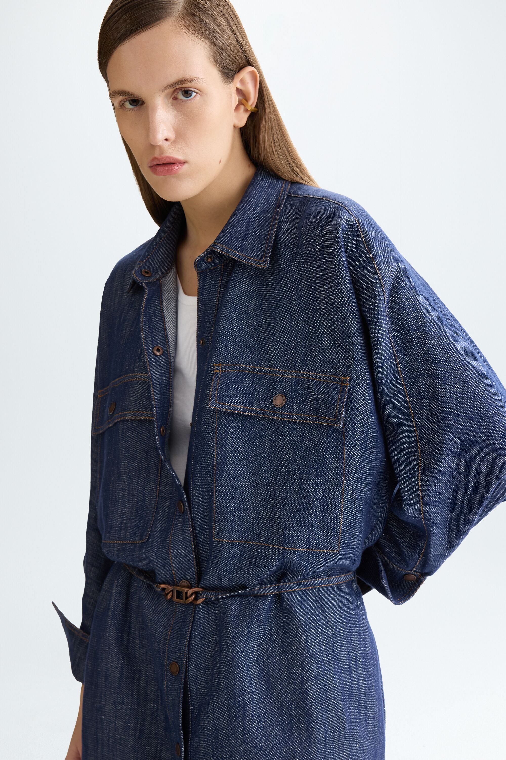 zara denim effect shirt dress Zara - Trf Short Denim Dress - Dark Indigo - Xl
