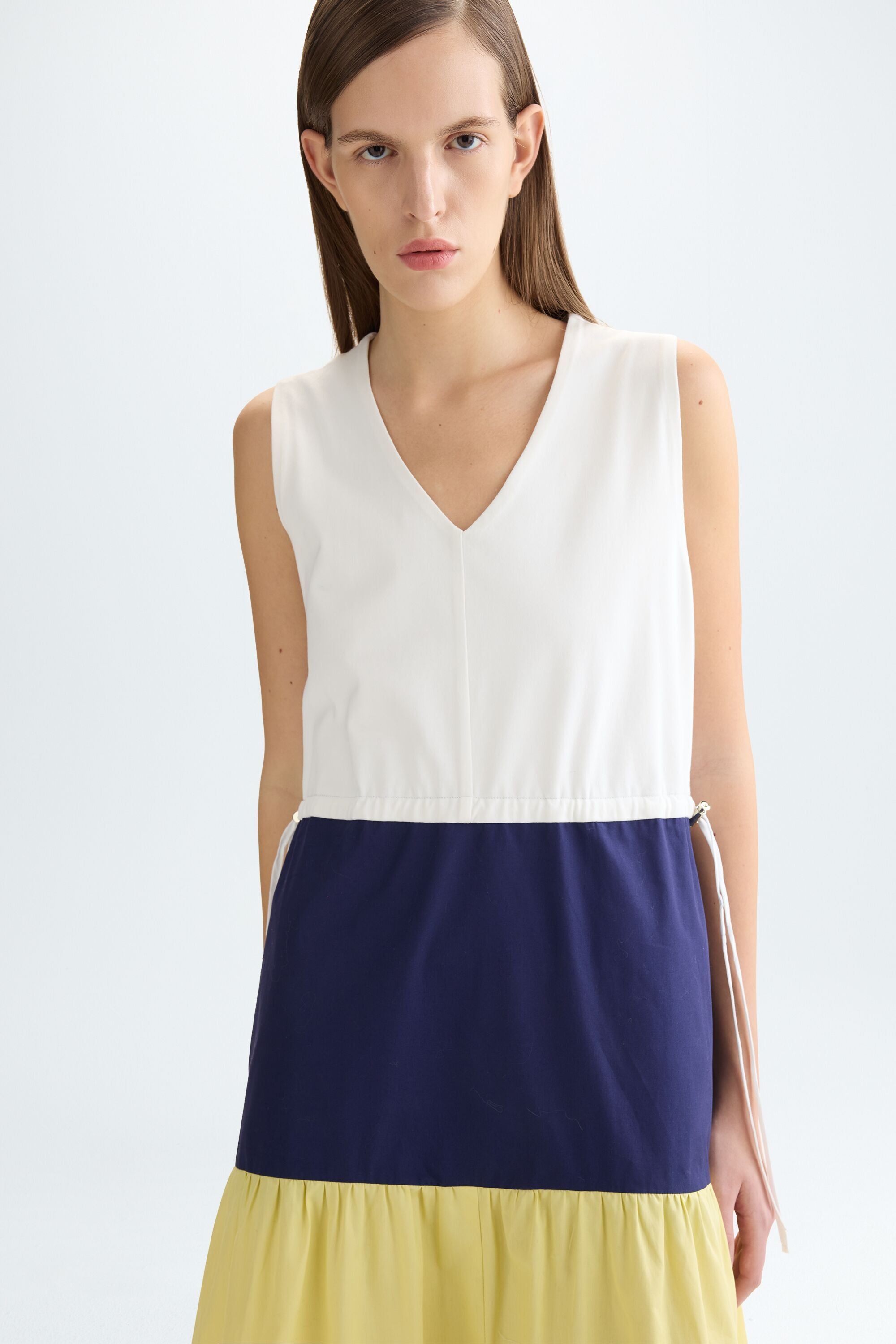 slim fit dress slacks Reistor Fitted Knee Length Women's Dress - Ecru