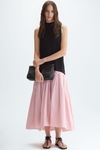 Stretch-knit taffeta A-line long dress